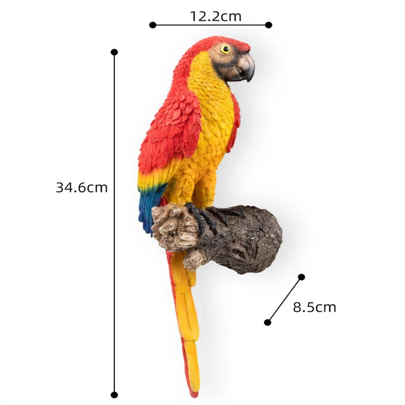 Figurine de perroquet en résine