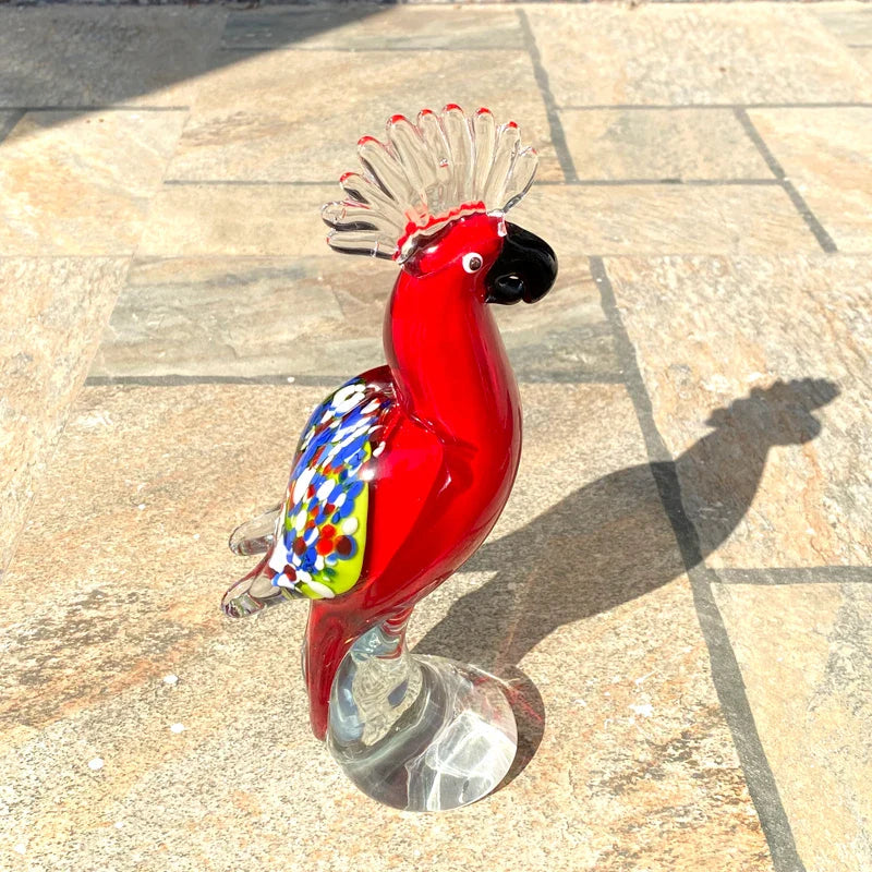 Figurine de perroquet en verre