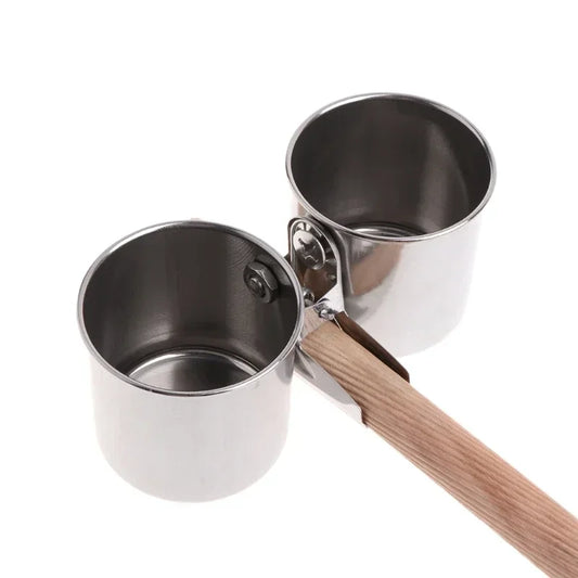 Mangeoire à perroquet en acier inoxydable avec pince