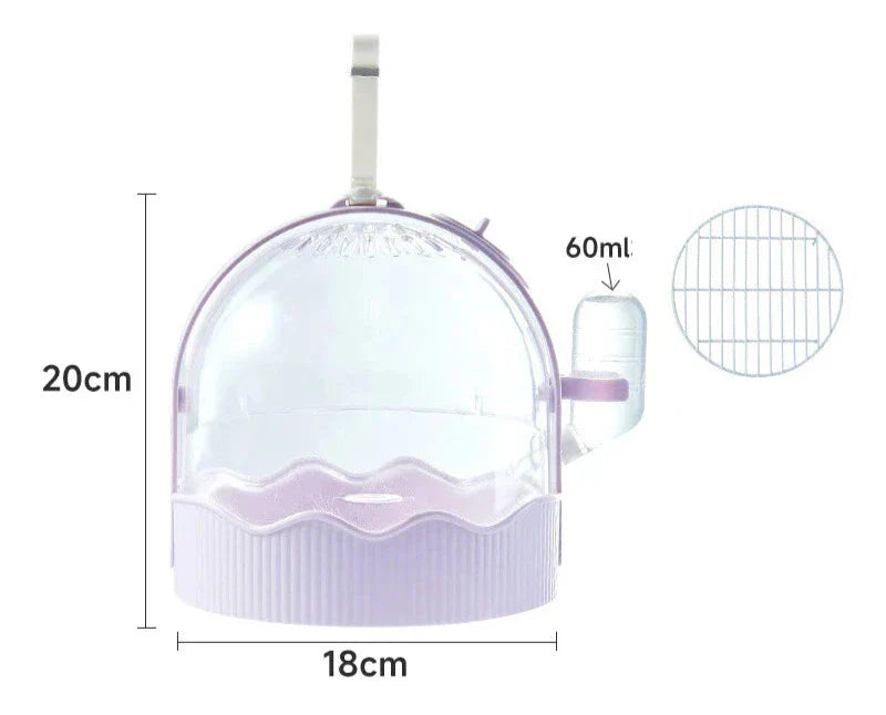 Mini cage de transport pour perroquet avec abreuvoir