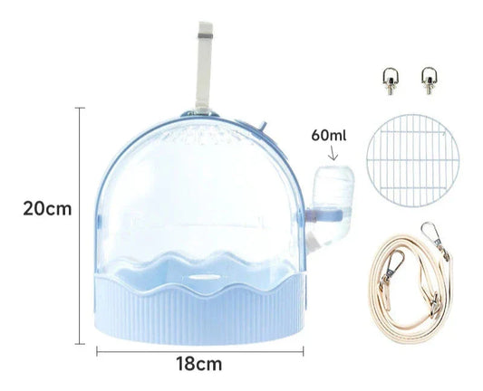 Mini cage de transport pour perroquet avec abreuvoir