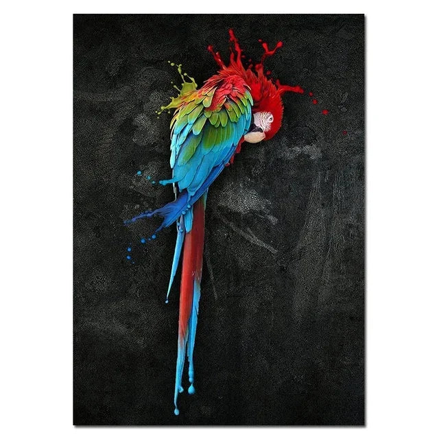 Tableau peinture perroquet