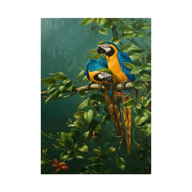Tableau peinture perroquet