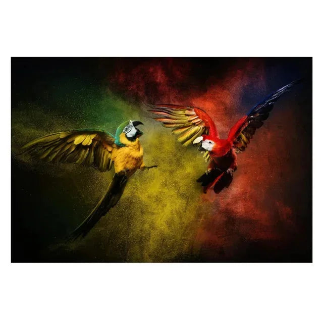 Tableau peinture perroquet