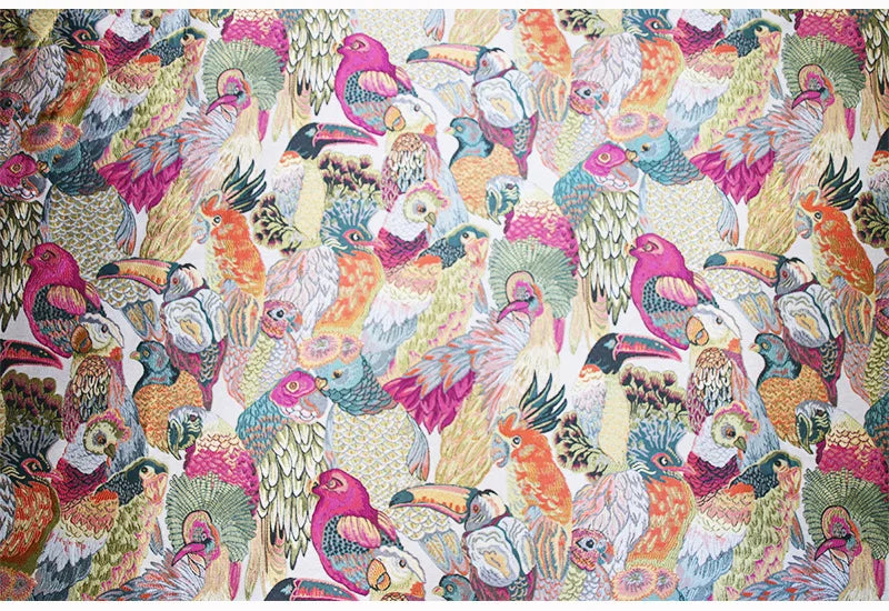 Tissu de perroquet et oiseau