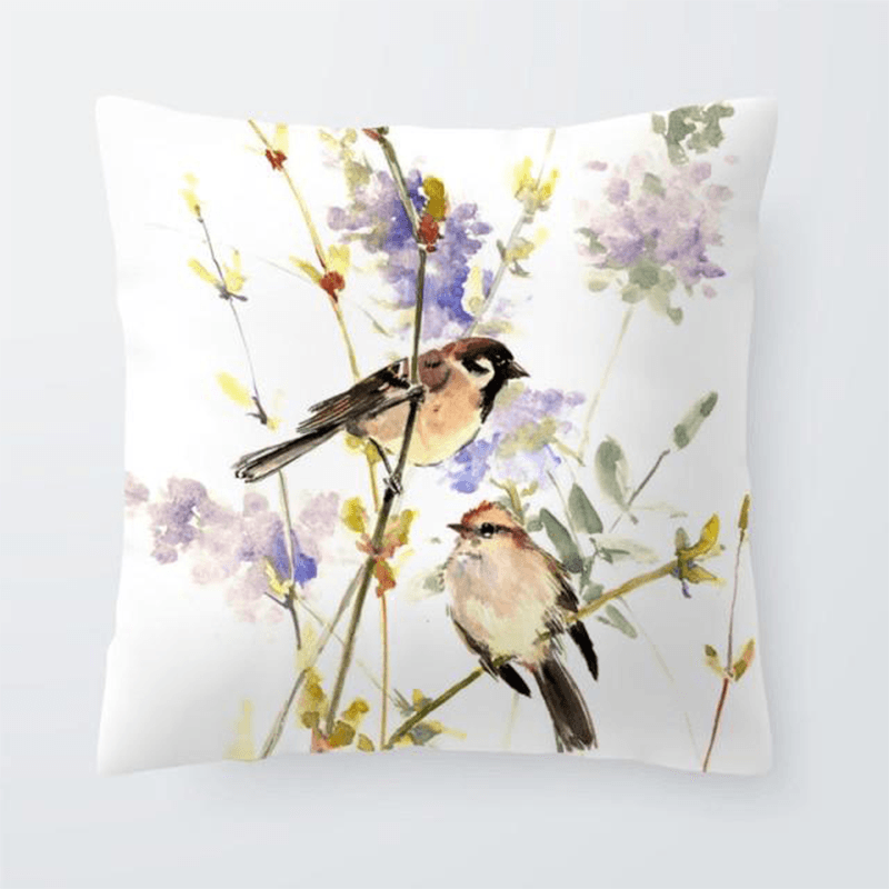 Coussin avec perroquet