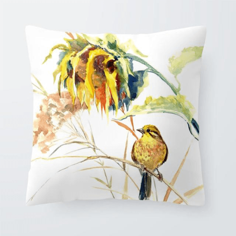 Coussin avec perroquet