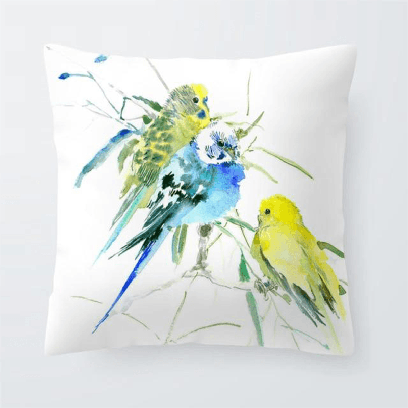 Coussin avec perroquet