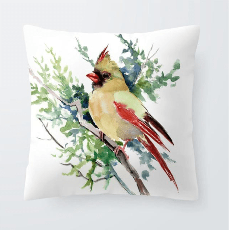 Coussin avec perroquet