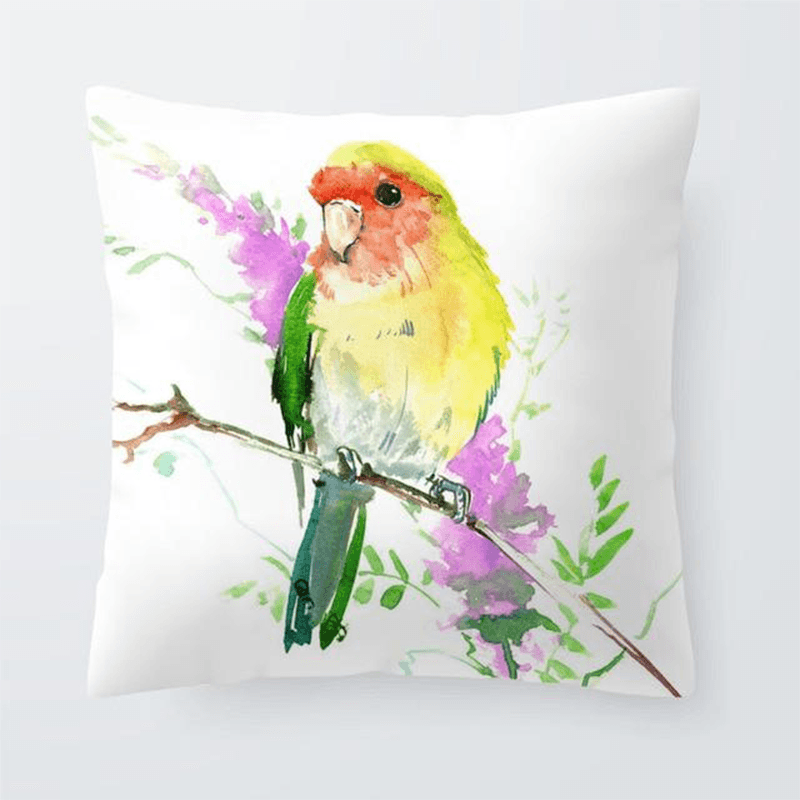 Coussin avec perroquet