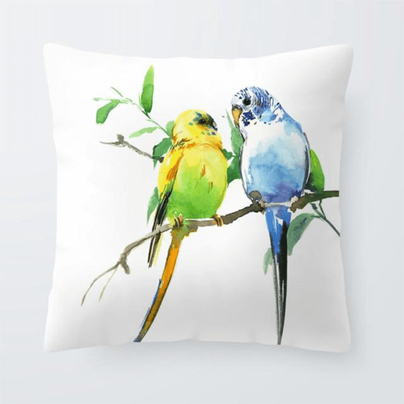 Coussin avec perroquet