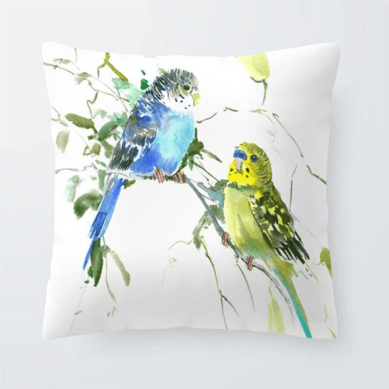 Coussin avec perroquet