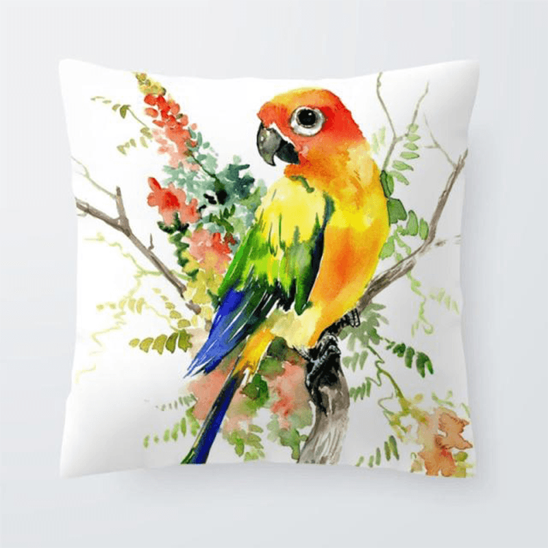 Coussin avec perroquet