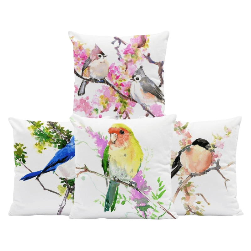 Coussin avec perroquet