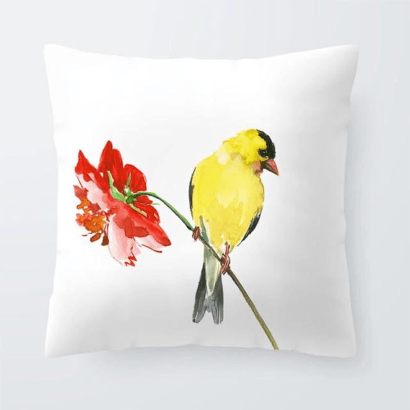 Coussin avec perroquet