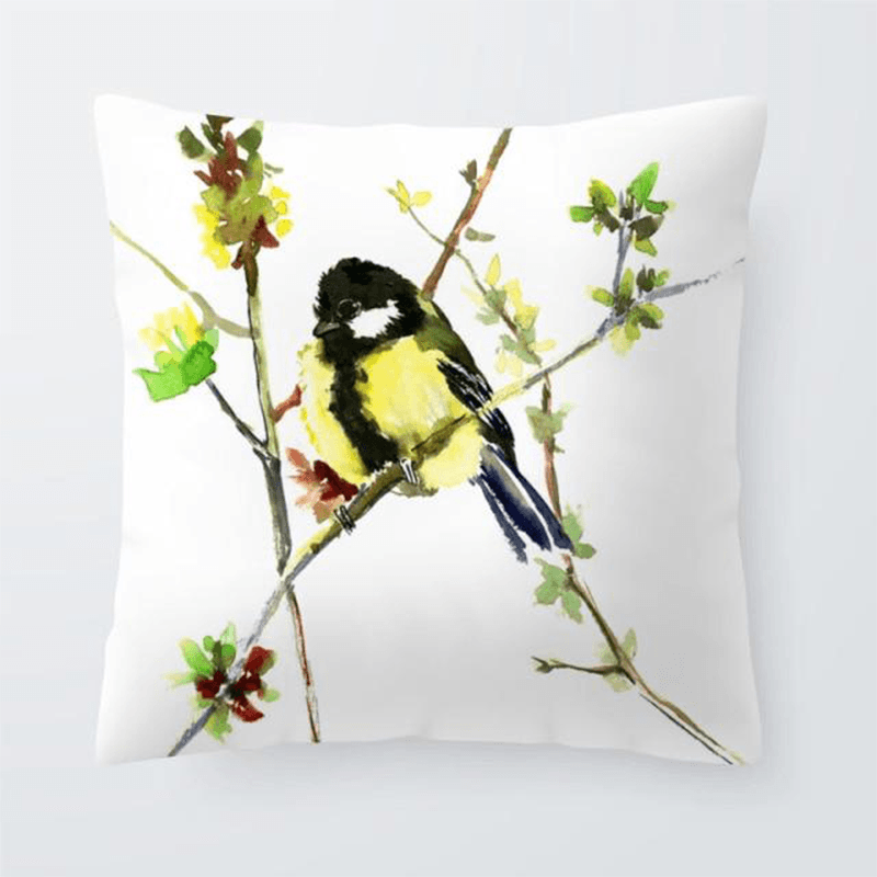 Coussin avec perroquet