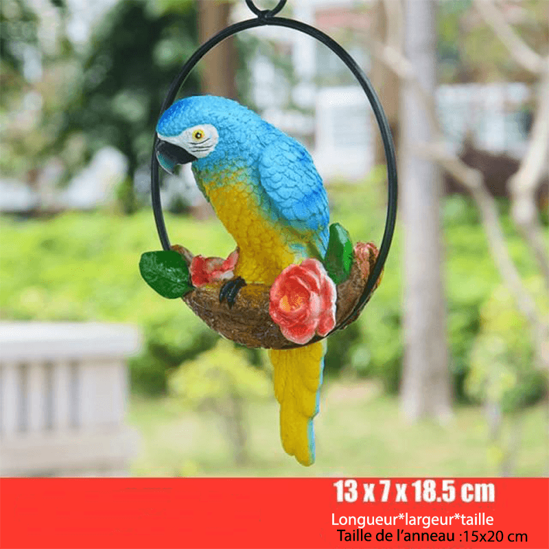 Grand perroquet bleu décoratif