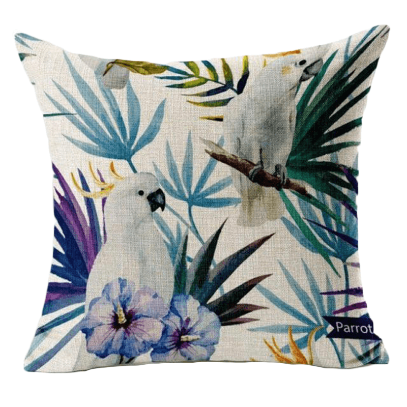 Housse coussin perroquet