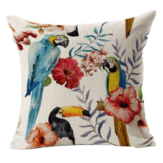 Housse coussin perroquet