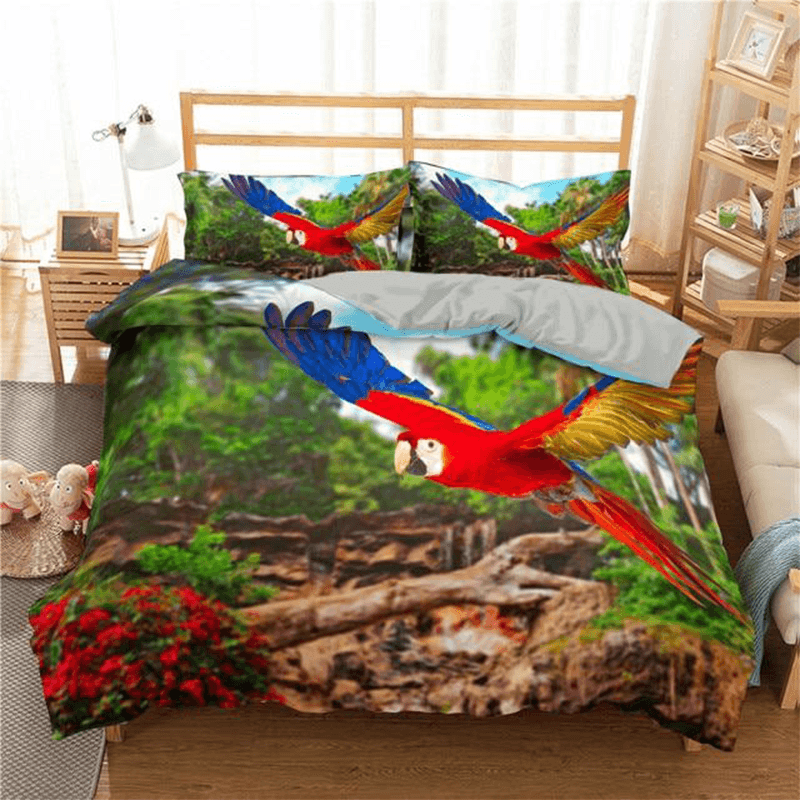 Housse de couette perroquet 2 places