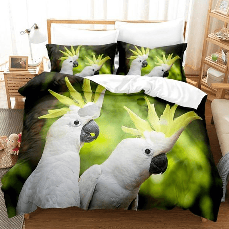Housse de couette perroquet cacatoes