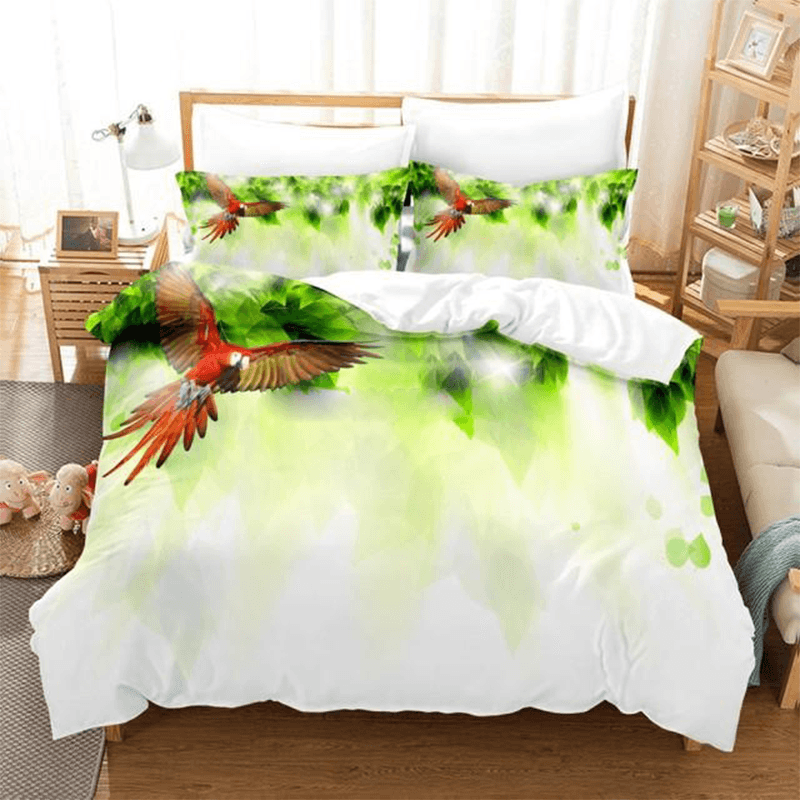 Housse de couette tropical avec un perroquet