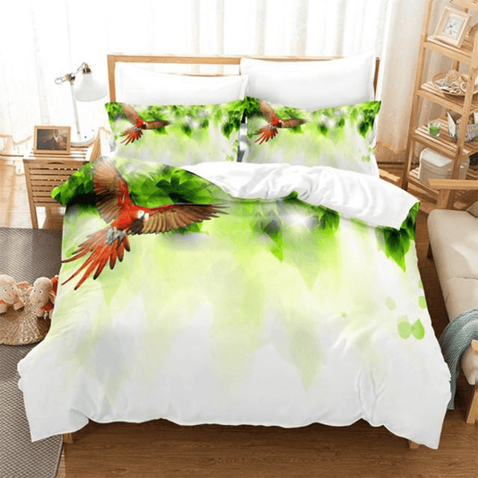 Housse de couette tropical avec un perroquet