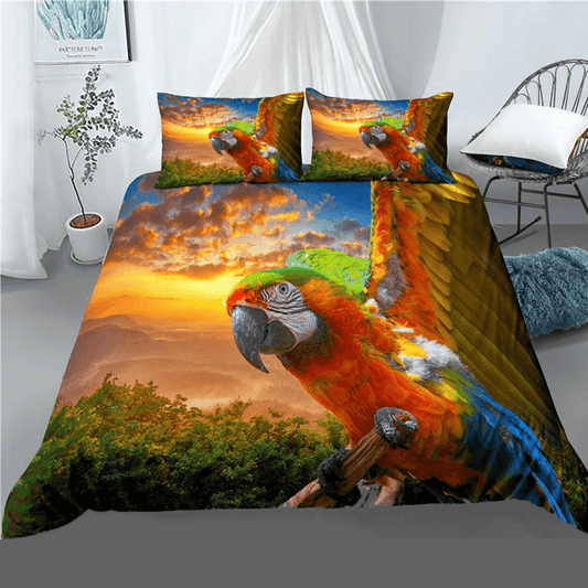 Housse de couette tropical perroquet