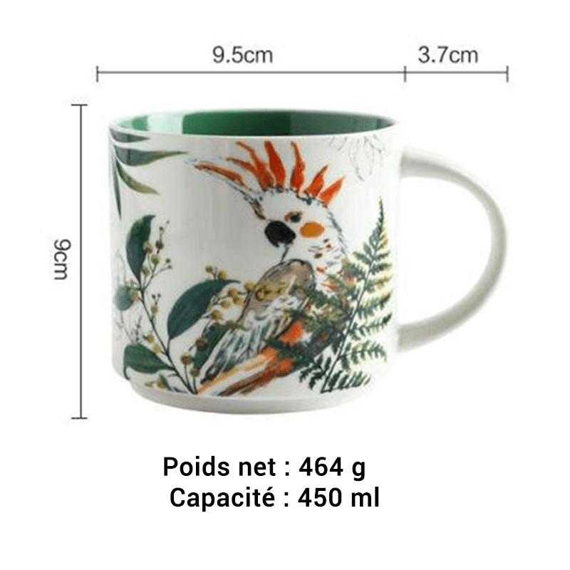 Perroquet ah dans une tasse