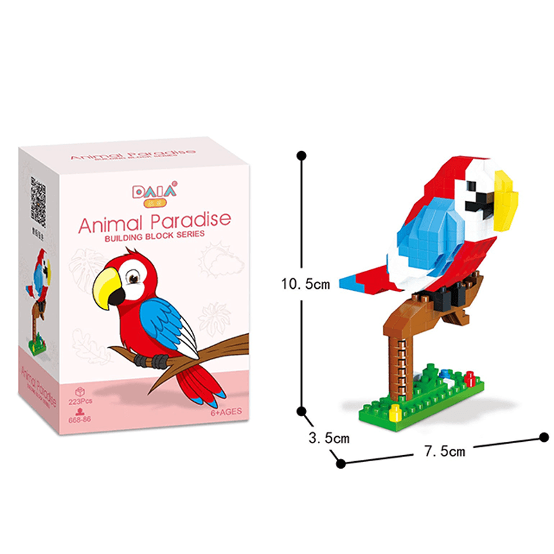 Pixel art perroquet kawaii