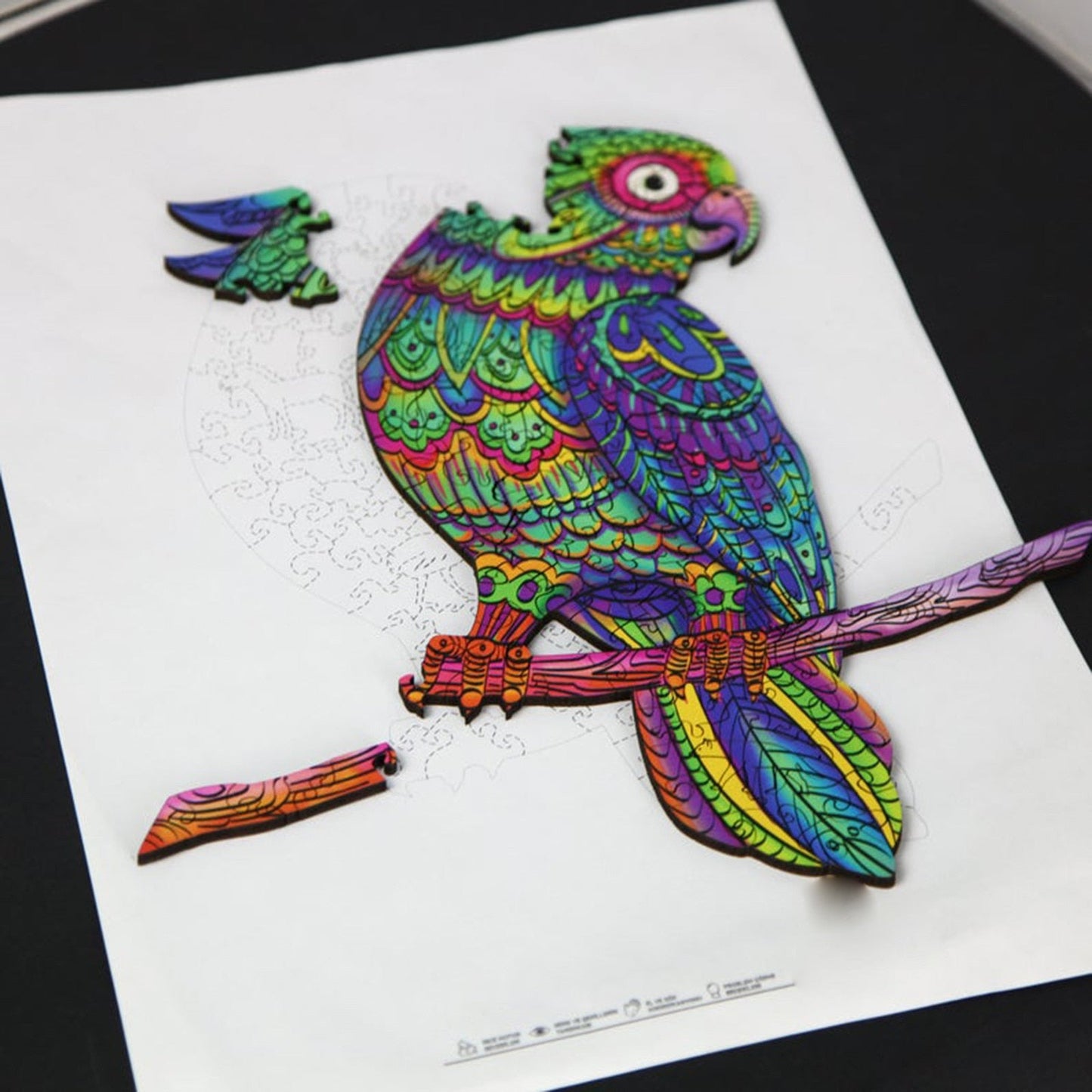 Puzzle 3D perroquet en bois