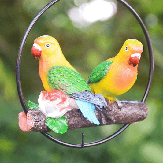 Statue couple de perroquet