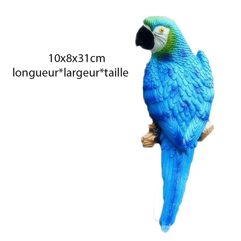 Statue perroquet bleu