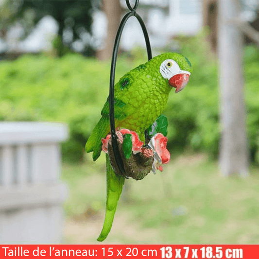 Statue perroquet vert