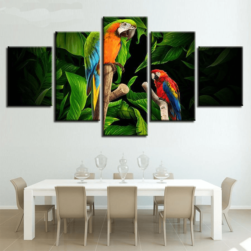 Tableau perroquet arbre exotique