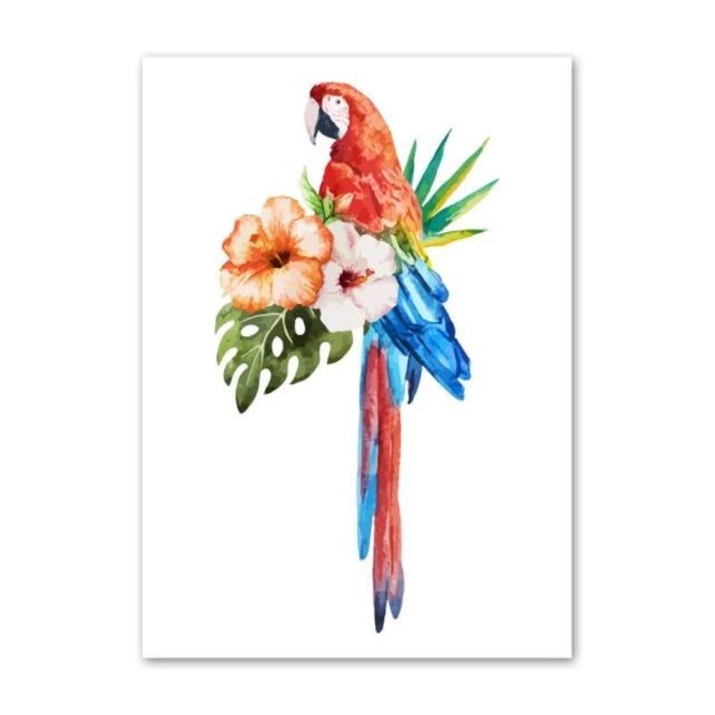 Tableau perroquet blanc sur toile