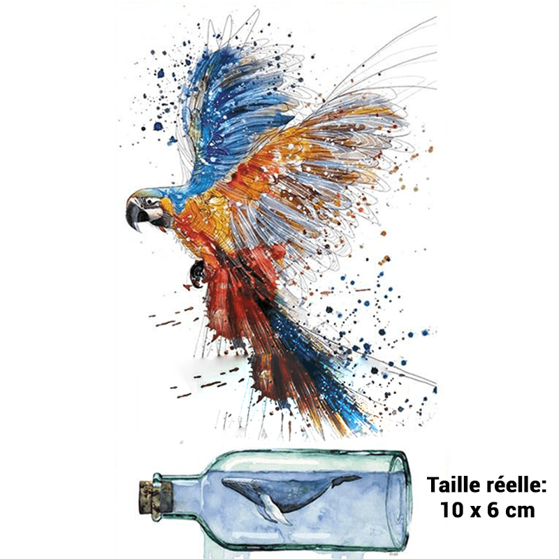 Tatouage perroquet volant