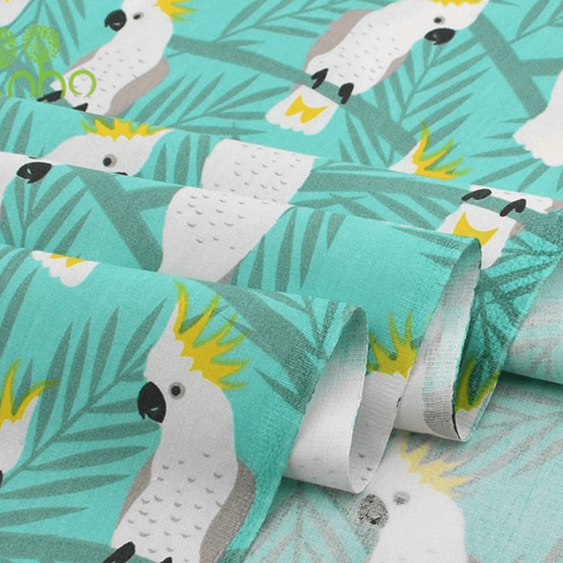 Tissu avec motif et perroquet