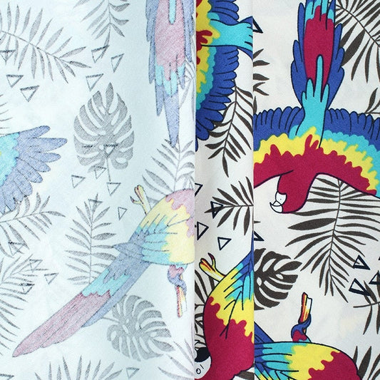 Tissu motif perroquet