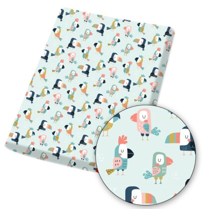 Tissu perroquet bleu