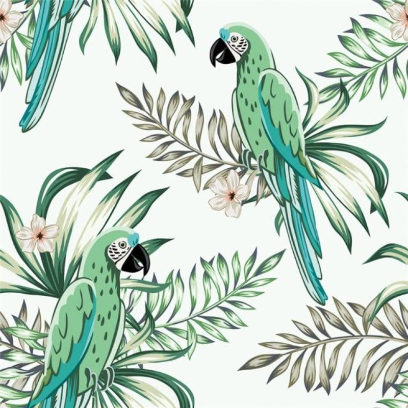 Tissu perroquet vert