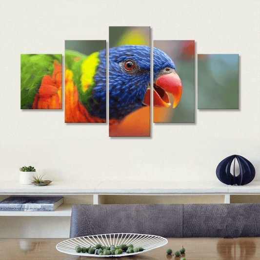 Toile imprime perroquets