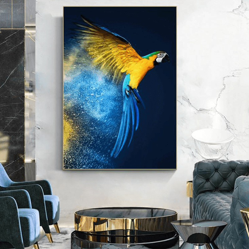 Toile murale perroquets