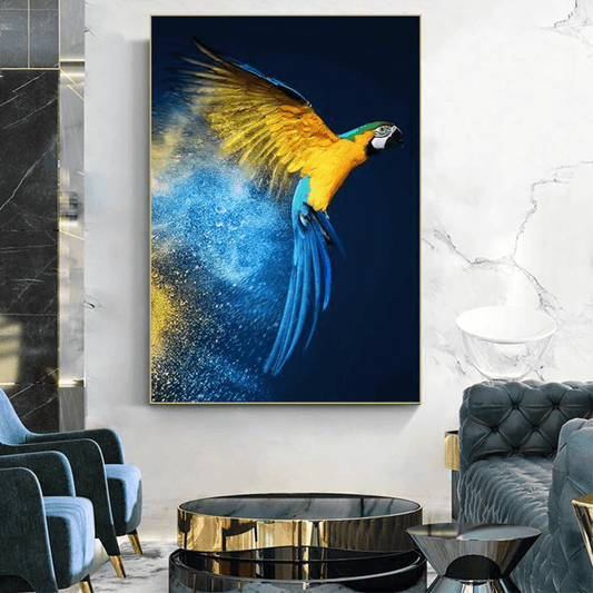 Toile murale perroquets