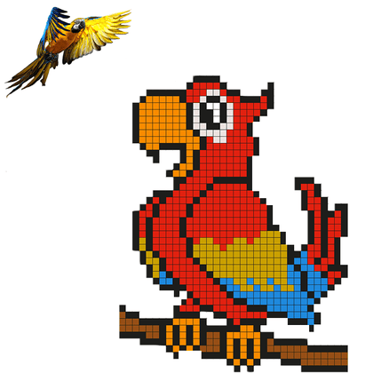 Pixel art perroquet | Univers-du-perroquet