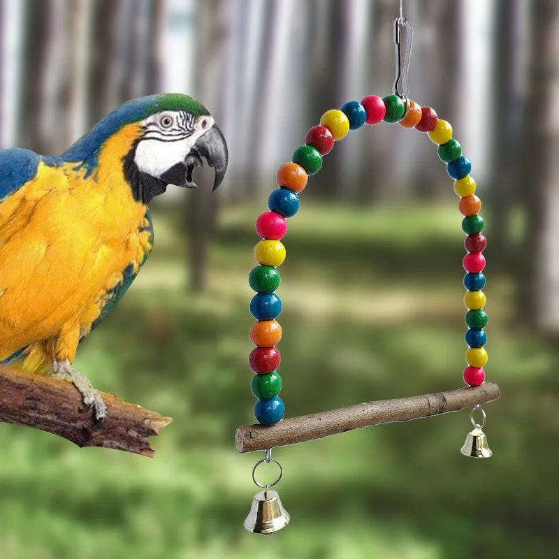 Balançoire en bois pour perroquet