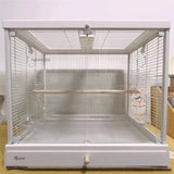 Cage de perroquet en verre ornemental transparent