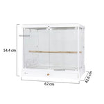 Cage de perroquet en verre ornemental transparent