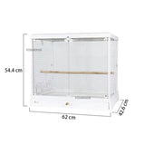 Cage de perroquet en verre ornemental transparent