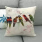 Coussin motif oiseau perroquet